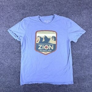 General Standard T-Shirt Mens Medium Blue Utah Zion National Park Graphic Cotton